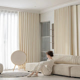 Gaeaspace  -  French Light Luxury 3D Diatom Texture Cream Cloth Curtains 70% Shading Window Drapes For Living Room Bedroom Villa Home Decor