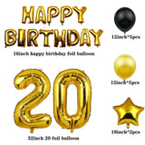 Gaeaspace  -  20th Happy Birthday Party Decorations Balloon Banner 20 Years Old Latex Confetti Balloons for Women Birthday Party Supplies