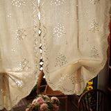 Gaeaspace  -  Retro balloon curtain lifting curtain fan-shaped half curtain roman blinds kitchen bay window flowers  cortinas para cocina