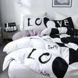 Gaeaspace  -  Brushed Printed Lovers Duvet Cover Set Queen Size Couple Bedding Set Double Bed Quilt Cover and Pillowcase Bedding Sets No Sheet