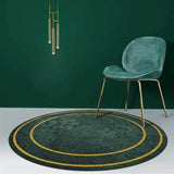 Gaeaspace  -  Light Luxury Rugs for Bedroom Dark Green Round Carpets Living Room Decoration Carpet Cloakroom Lounge Rug Home Decor Chair Mat