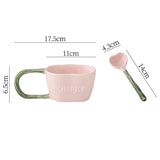 Gaeaspace  -  Pumpkin Ceramic Cup and Spoon Set Cute Elegant Style Mug 300ml for Girls' Afternoon Tea Breakfast Juice Milk Cup X'mas Gift