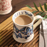 Gaeaspace  -  1pc French Style Coffee Mug Blue Butterfly Pattern Ceramic Coffee Cup Mother's Day Gift for Family Wife Unique Anniversary Gifts