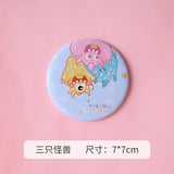 Gaeaspace  -  Cartoon Portable Double-Sided Pu Small Mirror Student Makeup Mirror Cute Little Bear Cosmetics Mirror Women Cosmetics Tools