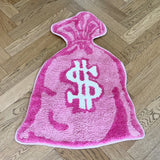 Gaeaspace  -  Wallet Shape Tufted Rug Pink Gril Room Anti-Slip Trippy Bedroom Handmade Flocking Rug Carpet Living Room Entrance Rug Home Decor