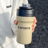 Gaeaspace  -  High Appearance Level Thermos Cup Women's Large Capacity Double Drink Premium Coffee Cup with Straw Portable Water Cup