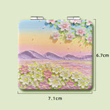 Gaeaspace  -  Oil Painting Makeup Mirror 2X Magnifying Cosmetic Mirror Portable Women Folding Double-Sided Small Mirror Beauty Tools