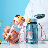 Gaeaspace  -  1pc 400ml Kids Water Sippy Cup With Straw Cartoon Leakproof Water Bottles Outdoor Portable Drink Bottle Children's Lovely Cup