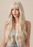 Gaeaspace  -  European and American white gold Barbie style big wave long curly hair fluffy shaved wig full set