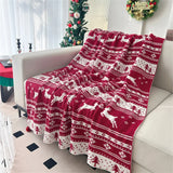 Gaeaspace  -  Christmas Knitted Blanket Soft Warm Snowflake Throw Blanket Lightweight Blanket Couch Sofa Office Bed Cover Camping Travelling