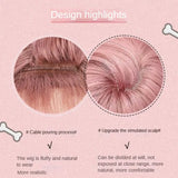 Gaeaspace -  Pink Wig for Women Long Wave Cospaly Lolita Daily Party Synthetic Wigs with Bangs Fake Hair High Temperature Wig 가발