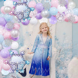 Gaeaspace  -  Ice and Snow Theme Purple Blue Silver Snowflake Aluminum Film Balloon Garland Arch Set New Year Girls Birthday Party Decoration