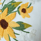 Gaeaspace  -  Rural Pillowcase, Fresh Living Room Sofa Pillow, Sunflower Embroidered Waist Pillow, Bedside Cushion