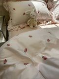 Gaeaspace  -  Romantic sweet pink strawberry beding set,twin full queen king fairyfair cotton home textile bed sheet pillow case quilt cover