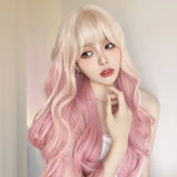 Gaeaspace  -  Lolita Wig Distinctly Blonde Cosplay Wig with Bangs  Synthetic Wig Braided Wigs for Women Human Hair