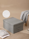 Gaeasapce  -  Large Capacity Washable Cotton Linen Storage Box Clothes Underwear Socks Toys Organizer With Lid Storage Basket Laundry Basket