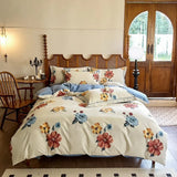 Gaeaspace  -  Pastoral Floral Bedlinens Egyptian Cotton Bedding Set Queen King Ru Full Size Sheet Duvet Cover Set Underwear