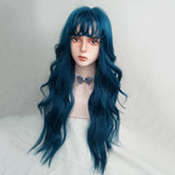 Gaeaspace  -  Women Long Wavy Synthetic Wig Lolita With Bangs Sweet and Lovely Fluffy High Temperature Blonde Silk