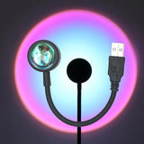 Gaeaspace  -  USB Sunset Projection Lamp Rainbow Atmosphere Night Light Sunset Light for Photography Selfie Coffee Store Live Wall Decoration