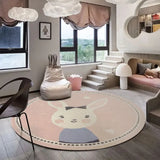 Gaeaspace  -  Cute Cartoon Round Carpet Simple Animal Children's Room Baby Crawling Carpets Home Bedroom Dresser Rocking Chair Fluffy Soft Rug