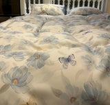 Gaeaspace  -  Elegant fashion pastoral blue floral butterfly bedding set,full queen King rustic home textile bed sheet pillow case duvet cover