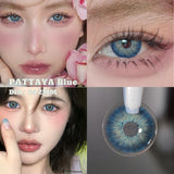 Gaeaspace  -   1 Pair Blue Colored Contacts Lenses with Myopia Diopter Yearly Natural Korean Colored Pupils for Eyes Fast Shipping