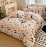 Gaeaspace  -  Cute cartoon dog star bedding set,twin full queen lovely colorful puppy cotton home textile bed sheet pillow case quilt cover