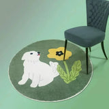 Gaeaspace   -  Living Room Carpet IG Cute Cartoon Puppy Fluffy Children Bedroom Round Rug Large Area Home Decoration Cloakroom Mat ковер 러그