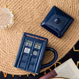 Gaeaspace  -  1pc 450ml Creative Police Box Mug Funny Ceramic Coffee Tea Cup with Gift Box Milk Drinks Breakfast Cup Birthday Gift Kitchenware