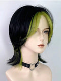 Gaeaspace  -  Men Synthetic Role Play Wig Mullet Head Wig Avocado Black Ombre Green High Quality Wig Boy