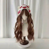 Gaeaspace  -  Wigs Light Brown Synthetic Wigs with Bangs Long Natural Wavy Hair Wigs for Women Party Daily Heat Resistant Cosplay Wig