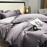 Gaeaspace  -  Pure Egyptian Cotton Bedding Sets Bed Linens Solid Color Sheet Pillowcase Duvet Cover Queen King