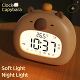 Gaeaspace  -  LED Capybara Night Light Cute Capybara Alarm Clock USB Rechargeable Timer Desktop Decoration Alarm Clock Ornaments Children Gift