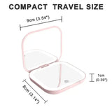 Gaeaspace  -  Compact Cosmetic Mirror Small Vanity Table Folding with Lights Handheld Mini Pocket Travel Makeup Mirror 2X magnifying for Gifts