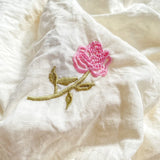 Gaeaspace  -  1/4Pcs washed Cotton Soft Summer Quilt Rose Flower Embroidery Ruffles Air Conditioning Quilt Blanket Bare Sleeping Skin-Friendly