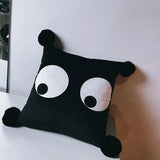 Gaeaspace  -  Funny Big Eyes Pillow Case Velvet Cushion Cover with Plush Ball Pillowcase Back Support Home Decorative Living Room Art Decor