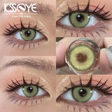 Gaeaspace  -  1Pair Myopia Colour Contacts Lenses Prescription Myopia Circular Green  Eye Blue Lenses Makeup Beauty Pupil Gray Eyes