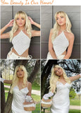 Gaeaspace  -  Light Blonde Wig with Fringe - Ombre Platinum Blonde Wigs for Women, Long Straight Wavy , Best for Fancy Dress/Cosplay/Party