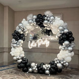 Gaeaspace  -  Birthday Party Balloons Kit Black White Silver Confetti Latex Balloon Garland Arch Baby Shower Wedding Birde Shower Decoration