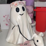 Gaeaspace  -  Halloween Ghost Walking Dog Statue Spooky Halloween Figurine Home Tabletop Party Desk Living Room Yard Decoration Indoor Outdoor