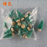 Gaeaspace  -  12 Piece DIY Mini Christmas Tree Sisal Silk Cedar - Desktop Decoration Small Christmas Tree Xmas New Year Navidad Decor