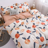 Gaeaspace  -  Cartoon print pattern AB side Bedding set 4-piece Flat Sheet duvet cover Pillowcase 3/4pcs sets for double king bed kids bedroom