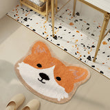 Gaeaspace  -  Tufting Dog Bathroom Mat Fluffy Carpet Anti Slip Rug Kids Bedroom Floor Pad Doormat Aesthetic Home Room Warm Nursery Decor