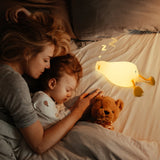 Gaeaspace  -  Lying Flat Duck Night Light LED Silicone Night Lamp USB Charging Room Atmosphere Lamp Adjustable Warm Lighting Children Fun Gift