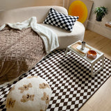 Gaeaspace  -  Nordic Style Living Room Decoration Cartoon Print Carpet Cute Rugs for Bedroom Fluffy Soft Checkerboard Rug Home Plush Floor Mat