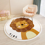 Gaeaspace  -  Cute Round Living Room Decoration Plush Carpet Cartoon Bedroom Bedside Soft Crawling Floor Mat Large Area Cloakroom Washable Rug