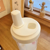 Gaeaspace  -  Kawaii Pearl Milk Tea Straw Glass Water Bottle Women Student Portable Large Capacity Plastic Juice Boba Milk Tea Drinkware Cup