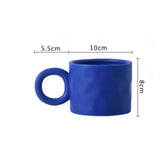 Gaeaspace  -  Nordic Handmade Cup Ceramic Coffee Mug Creative Ink Splashing Couple Niche Design Office Coffee Cups Handle Blue Ceramic Mugs