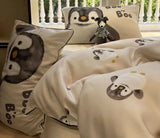 Gaeaspace  -  Cute cartoon penguin bedding set single double,twin full queen King fashion lovely home textile bed sheet pillowcase duvet cover