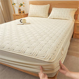 Gaeaspace  -  1PC Simple Style Bed Cover Quilted Bedspread cubre colchón Skin-friendly Mattress Covers Elastic Bed Linen Queen King Bedding